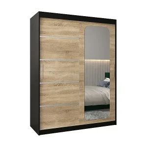 Schnäppchen SCHWEBETÜRENSCHRANK PROMO V2 200/150/62 2-türig (Schwarz/Sonoma)