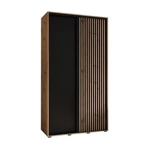 SCHWEBETÜRENSCHRANK SAPPORO 1 205,2/140/60 2-türig (Artisan/Schwarz) Markenprodukt