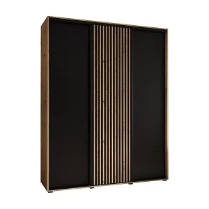 Neuheit SCHWEBETÜRENSCHRANK LANKO 1 235,2/190/60 3-türig (Artisan/Schwarz)