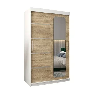 SCHWEBETÜRENSCHRANK PROMO V2 200/120/62 2-türig (Weiß/Sonoma) Neue Kollektion