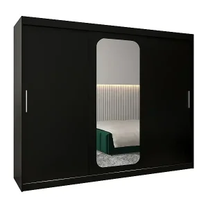 Billig SCHWEBETÜRENSCHRANK PROMO T2 200/250/62 3-türig (Schwarz/Schwarz)