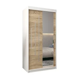 SCHWEBETÜRENSCHRANK YORK 2 200/100/62 2-türig (Weiß/Sonoma) Gratis Versand