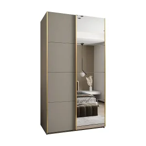 Heißes Angebot SCHWEBETÜRENSCHRANK Lux 3 245,5/130/64 (Kaschmir/Kaschmir/Gold)