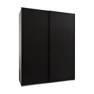 Letzte Chance SCHWEBETÜRENSCHRANK Lux 1 245,5/190/64 (Weiß/Schwarz/Schwarz)