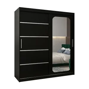 SCHWEBETÜRENSCHRANK PROMO V2 200/180/62 2-türig (Schwarz/Schwarz) Finale Aktion