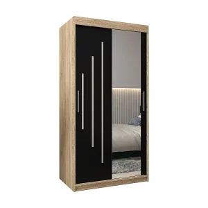 Sichere Zahlung SCHWEBETÜRENSCHRANK YORK 2 200/100/62 2-türig (Sonoma/Schwarz)