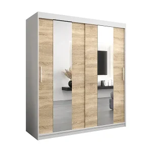 Schwebetürenschrank Pole 200/180/62 2-Türig (Weiß/Sonoma) Nur Heute