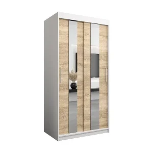 Top-Preis Schwebetürenschrank Pole 200/100/62 2-Türig (Weiß/Sonoma)