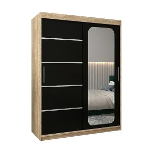 SCHWEBETÜRENSCHRANK PROMO V2 200/150/62 2-türig (Sonoma/Schwarz) Saisonangebot