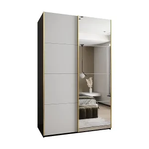 Top-Angebot SCHWEBETÜRENSCHRANK Lux 3 245,5/150/64 (Schwarz/Weiß/Gold)