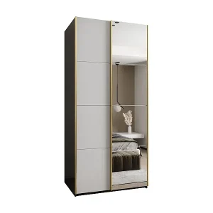 Nur Für Kurze Zeit SCHWEBETÜRENSCHRANK Lux 3 245,5/120/64 (Schwarz/Weiß/Gold)