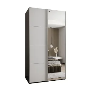 SCHWEBETÜRENSCHRANK Lux 3 245,5/140/64 (Schwarz/Weiß/Silber) Wochenendangebot