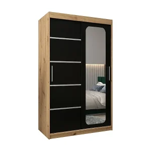 Bestpreis SCHWEBETÜRENSCHRANK PROMO V2 200/120/62 2-türig (Artisan/Schwarz)