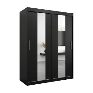 Schwebetürenschrank Pole 200/150/62 2-Türig (Schwarz) Aktuell