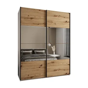 SCHWEBETÜRENSCHRANK Lux 4 245,5/200/64 (Weiß/Artisan/Schwarz) Günstig