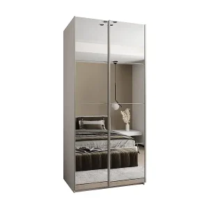 Super-Preis SCHWEBETÜRENSCHRANK Lux 2 245,5/110/64 (Weiß/Weiß/Silber)