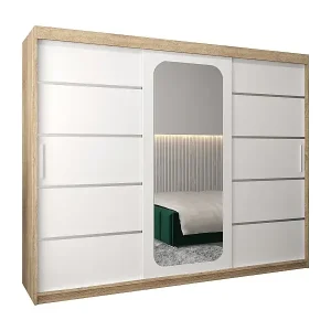 Must-Have SCHWEBETÜRENSCHRANK PROMO V2 200/250/62 3-türig (Sonoma/Weiß)