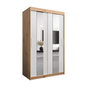 Schwebetürenschrank Pole 200/120/62 2-Türig (Artisan/Weiß) Letzte Chance