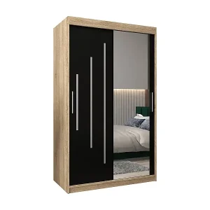 Neuheit SCHWEBETÜRENSCHRANK YORK 2 200/120/62 2-türig (Sonoma/Schwarz)