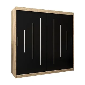SCHWEBETÜRENSCHRANK YORK 200/200/62 2-türig (Sonoma/Schwarz) Angebot