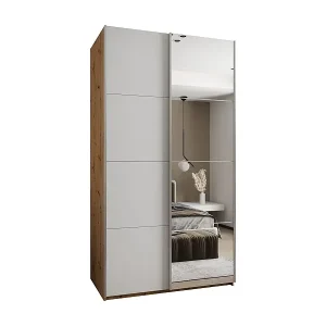 Schneller Versand SCHWEBETÜRENSCHRANK Lux 3 245,5/140/64 (Artisan/Weiß/Silber)