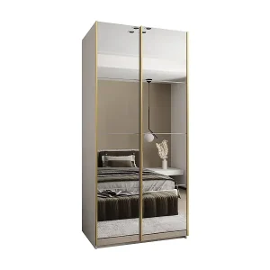 SCHWEBETÜRENSCHRANK Lux 2 245,5/100/64 (Weiß/Weiß/Gold) Direktkauf