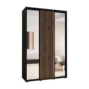 SCHWEBETÜRENSCHRANK SAPPORO 2 205,2/150/60 3-türig (Schwarz/Artisan) Direktkauf