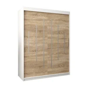 SCHWEBETÜRENSCHRANK YORK 200/150/62 2-türig (Weiß/Sonoma) Saisonangebot