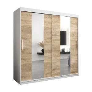 Schwebetürenschrank Pole 200/200/62 2-Türig (Weiß/Sonoma) Top-Angebot