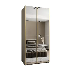 SCHWEBETÜRENSCHRANK Lux 2 245,5/100/64 (Kaschmir/Kaschmir/Gold) Garantierte Lieferung