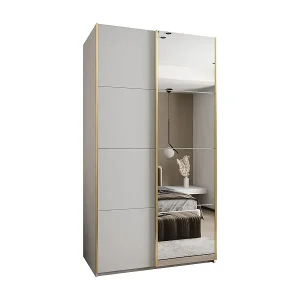 Preiswert SCHWEBETÜRENSCHRANK Lux 3 245,5/140/64 (Weiß/Weiß/Gold)