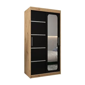 SCHWEBETÜRENSCHRANK PROMO V2 200/100/62 2-türig (Artisan/Schwarz) Knallerangebot