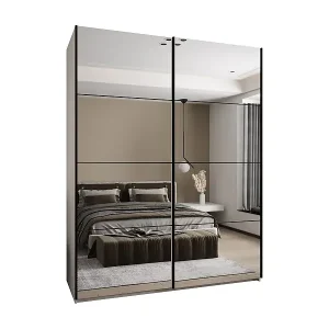 Online Kaufen SCHWEBETÜRENSCHRANK Lux 2 245,5/190/64 (Weiß/Schwarz/Schwarz)