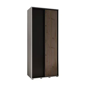 SCHWEBETÜRENSCHRANK SAPPORO 1 205,2/100/60 2-türig (Weiß/Schwarz) Mega-Angebot