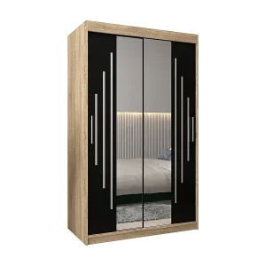 Sale SCHWEBETÜRENSCHRANK YORK 1 200/120/62 2-türig (Sonoma/Schwarz)