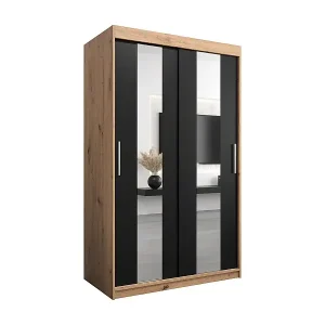 Ausverkauf Schwebetürenschrank Pole 200/120/62 2-Türig (Artisan/Schwarz)