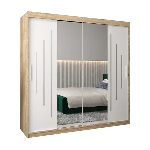 Markenprodukt SCHWEBETÜRENSCHRANK YORK 1 200/200/62 2-türig (Sonoma/Weiß)