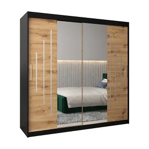 Preisknaller SCHWEBETÜRENSCHRANK YORK 1 200/200/62 2-türig (Schwarz/Artisan)