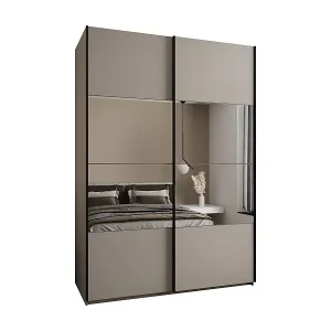 Neu SCHWEBETÜRENSCHRANK Lux 4 245,5/170/64 (Kaschmir/Kaschmir/Schwarz)