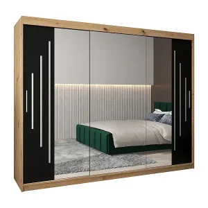 Beliebt SCHWEBETÜRENSCHRANK YORK 2 200/250/62 3-türig (Artisan/Schwarz)