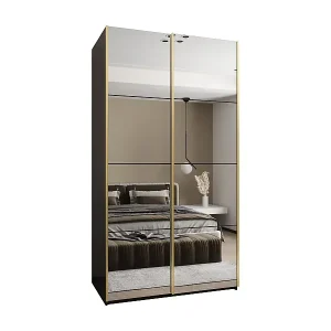 Angebot SCHWEBETÜRENSCHRANK Lux 2 245,5/140/64 (Schwarz/Schwarz/Gold)