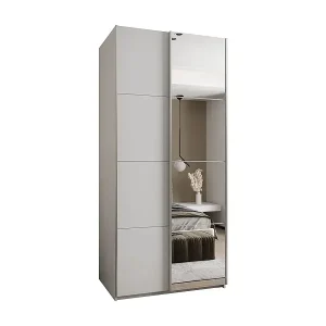 Knallerangebot SCHWEBETÜRENSCHRANK Lux 3 245,5/120/64 (Weiß/Weiß/Silber)