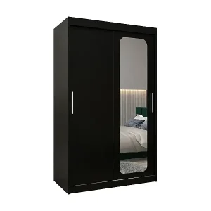 SCHWEBETÜRENSCHRANK PROMO T2 200/120/62 2-türig (Schwarz/Schwarz) Neue Kollektion