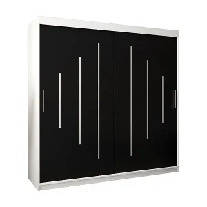 Top-Angebot SCHWEBETÜRENSCHRANK YORK 200/200/62 2-türig (Weiß/Schwarz)
