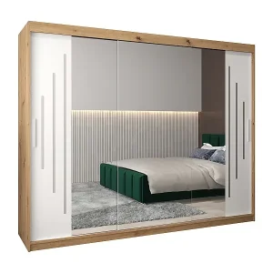 SCHWEBETÜRENSCHRANK YORK 2 200/250/62 3-türig (Artisan/Weiß) Neu Im Sortiment