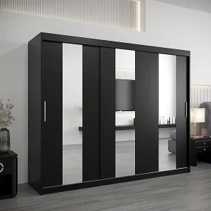 Schwebetürenschrank Pole 200/250/62 2-Türig (Schwarz) Top-Angebot