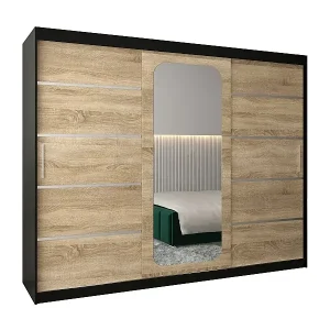 Online Kaufen SCHWEBETÜRENSCHRANK PROMO V2 200/250/62 3-türig (Schwarz/Sonoma)