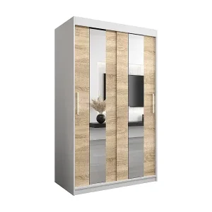 Gratis Versand Schwebetürenschrank Pole 200/120/62 2-Türig (Weiß/Sonoma)