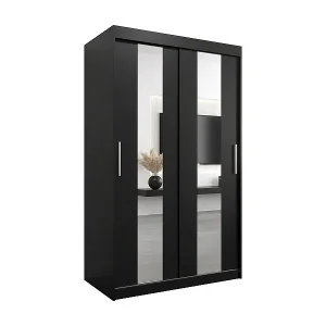 Schneller Versand Schwebetürenschrank Pole 200/120/62 2-Türig (Schwarz)