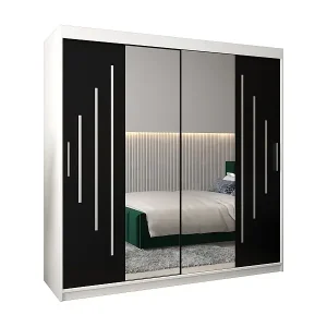 Sale SCHWEBETÜRENSCHRANK YORK 1 200/200/62 2-türig (Weiß/Schwarz)